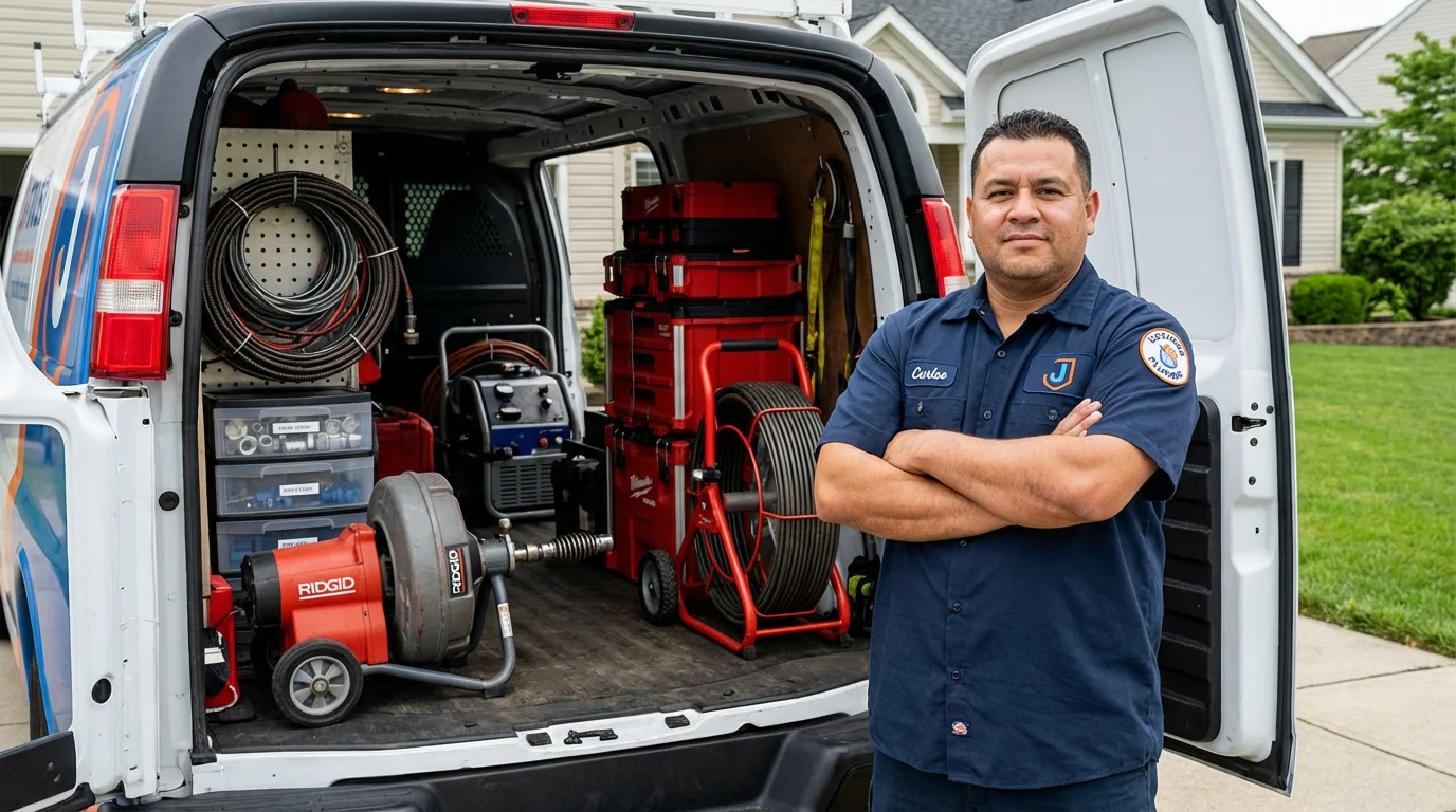 Professional drain cleaning equipment and Johns Plumbing LLC plumber in West Richland