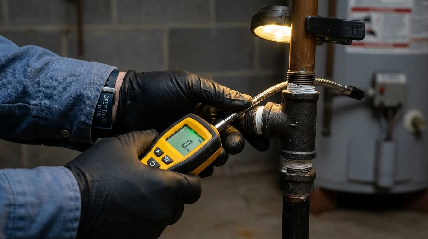 Gas leak detection with electronic sniffer by Johns Plumbing LLC in West Richland
