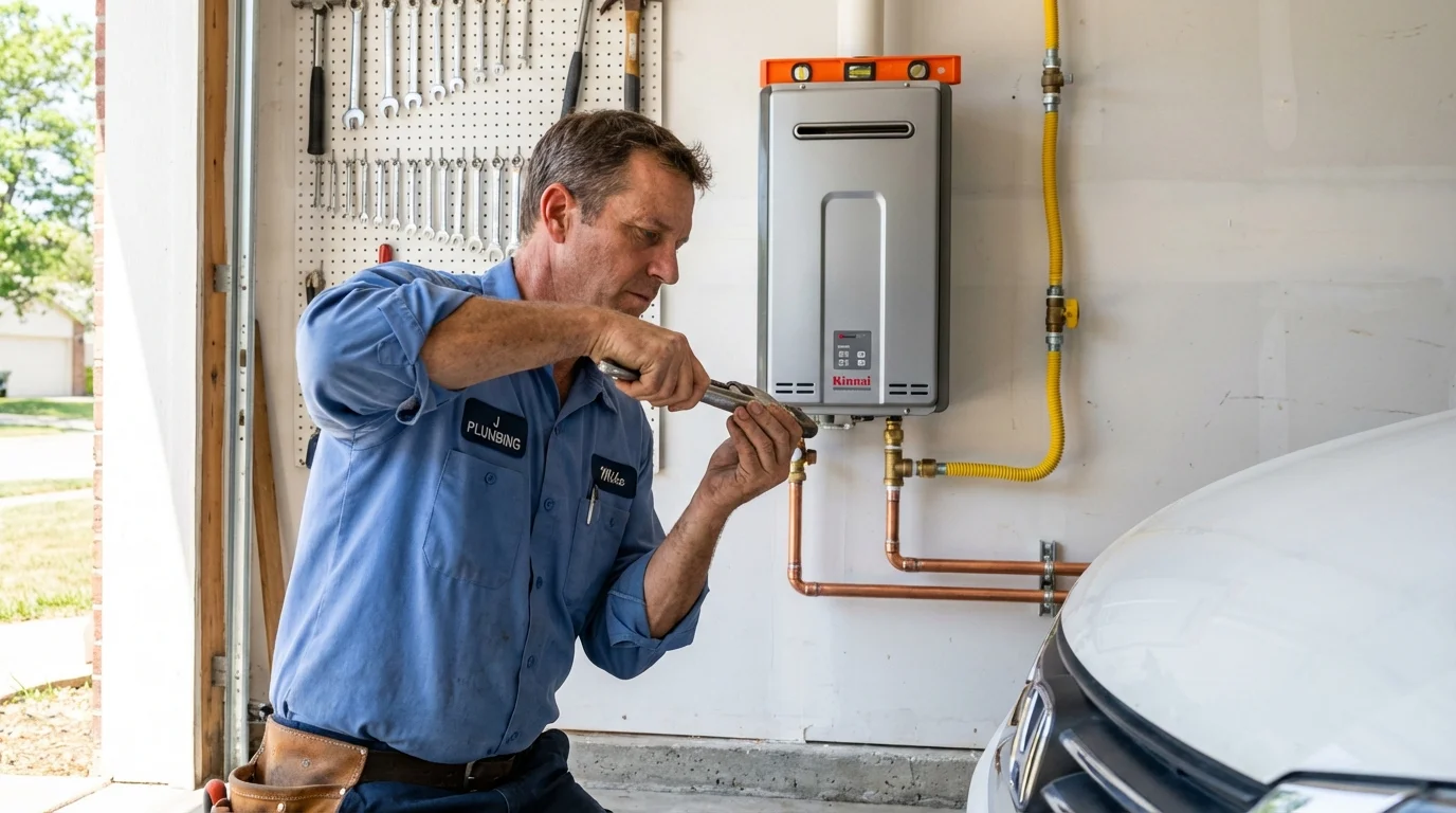 Tankless water heater installation by a Johns Plumbing LLC plumber in West Richland